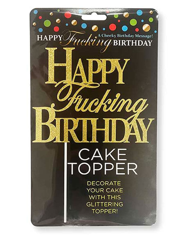 Happy Fucking Birthday Cake Topper - Gold Default Title