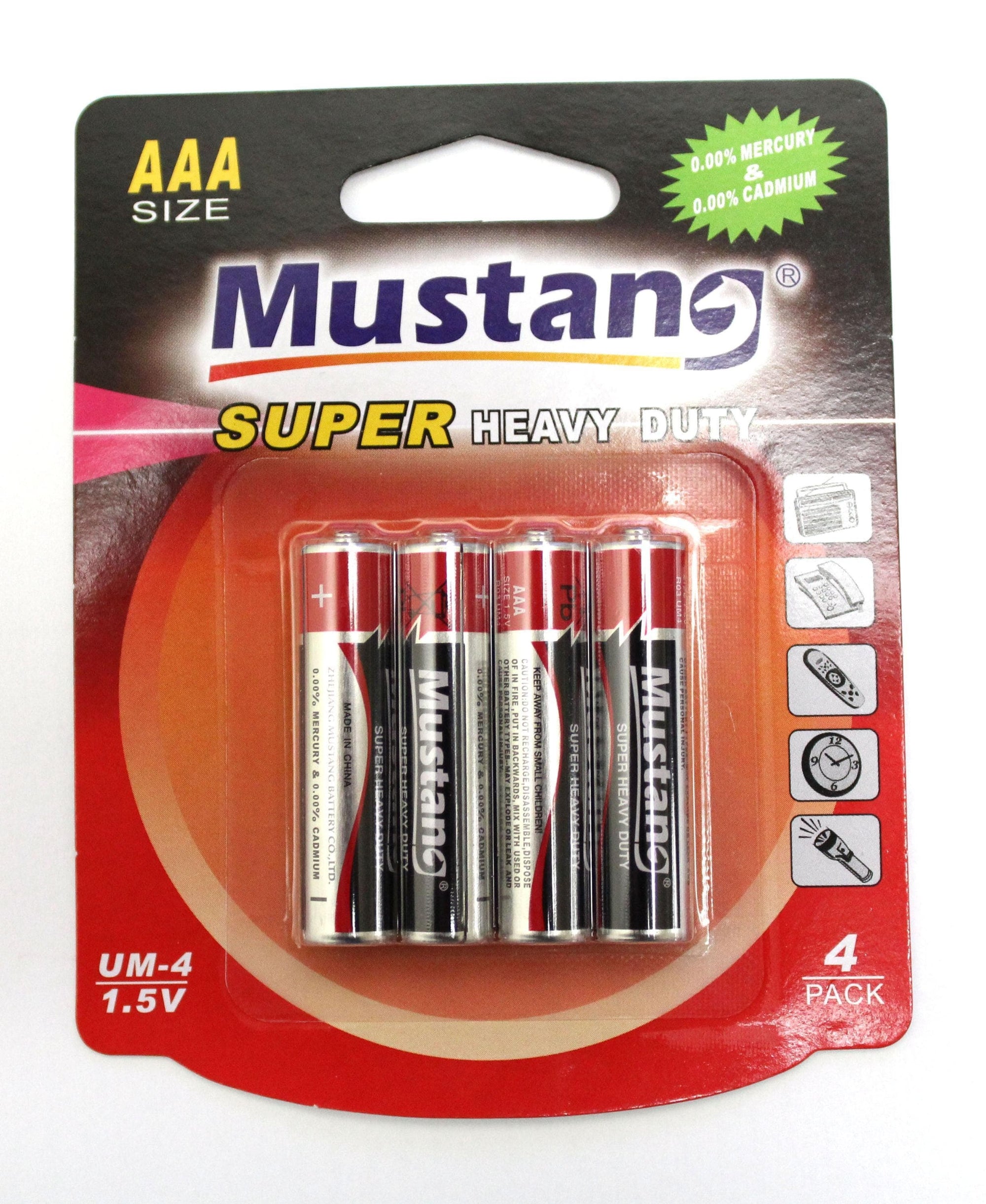 mustang batteries aaa 4 pack super heavy duty