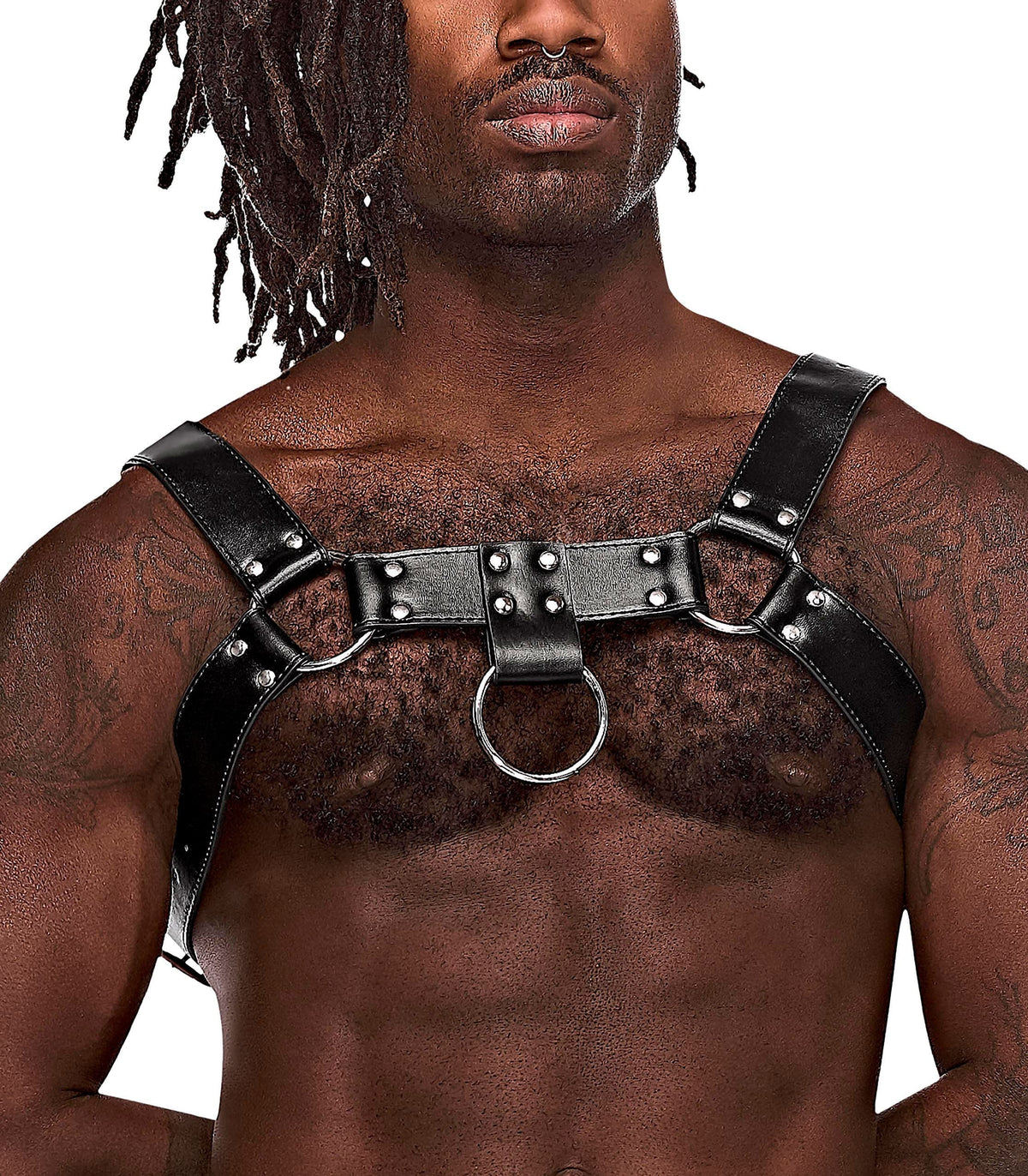 aries leather harness one size black