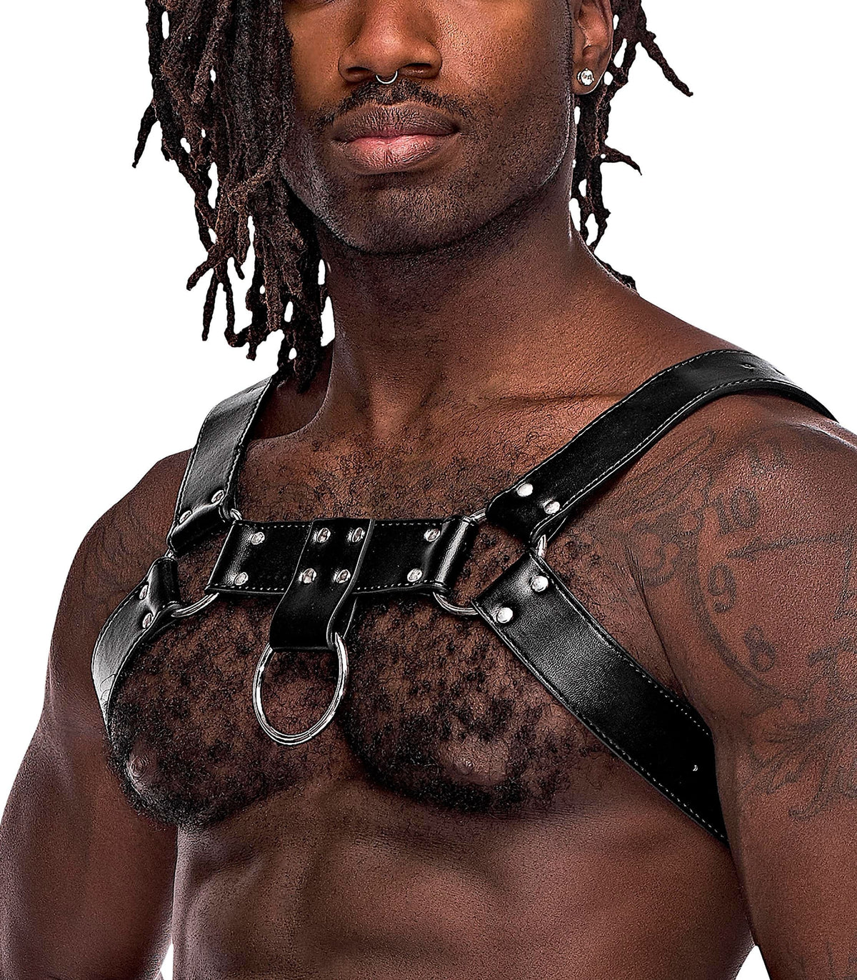 aries leather harness one size black