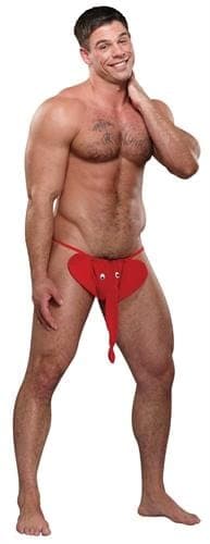 squeaker elephant g string one size red