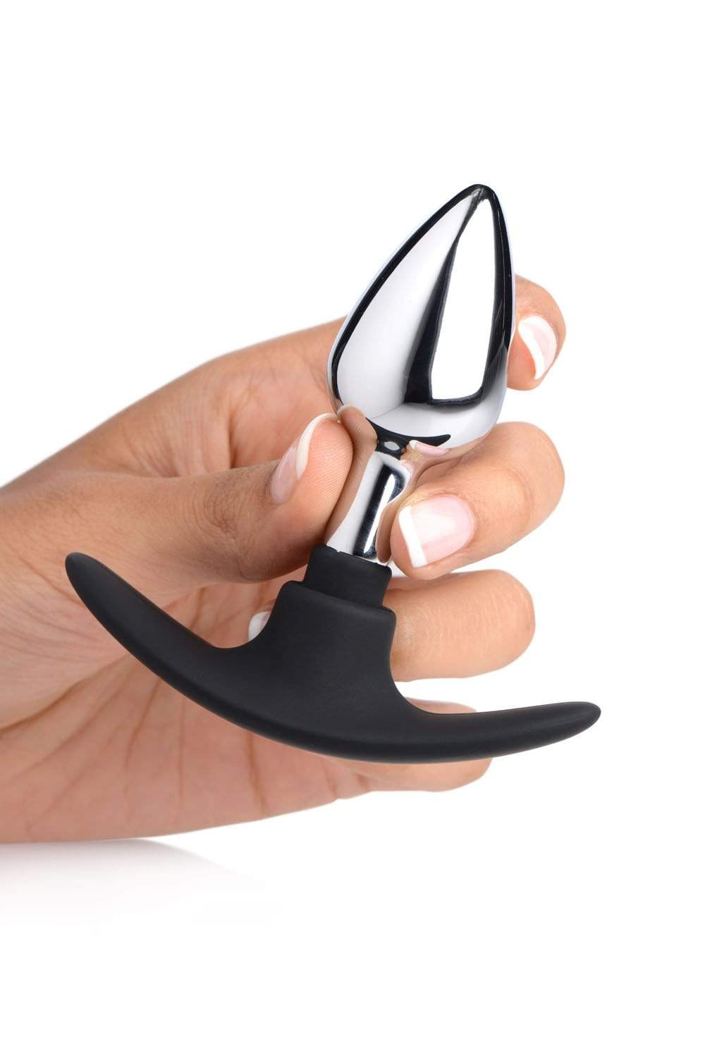 dark invader metal and silicone anal plug small