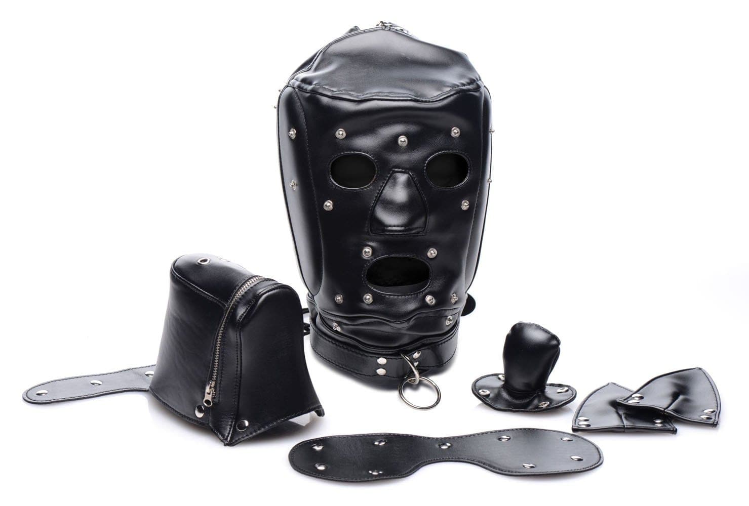 Muzzled Universal BDSM Hood With Removable Muzzle Default Title