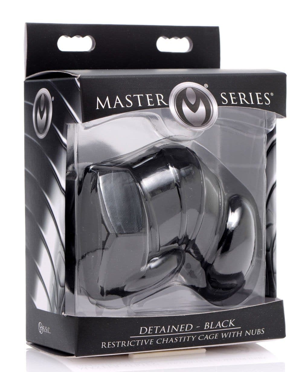 master series detained black restrictive chastity cage