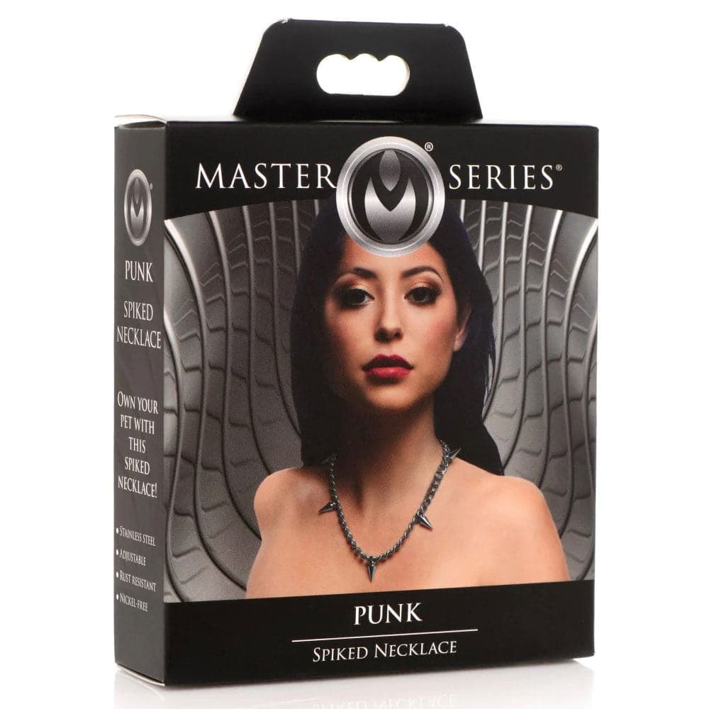 Punk Spiked Necklace Silver Default Title