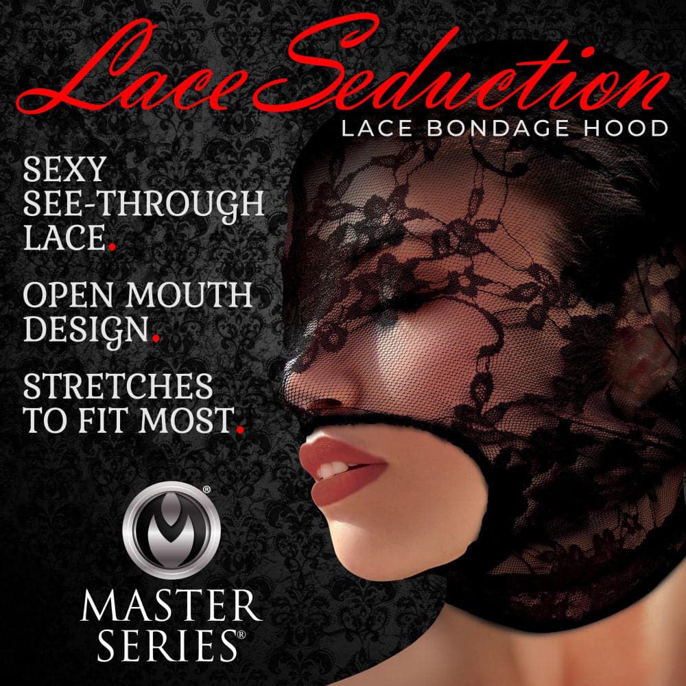 lace seduction lace bondage hood black