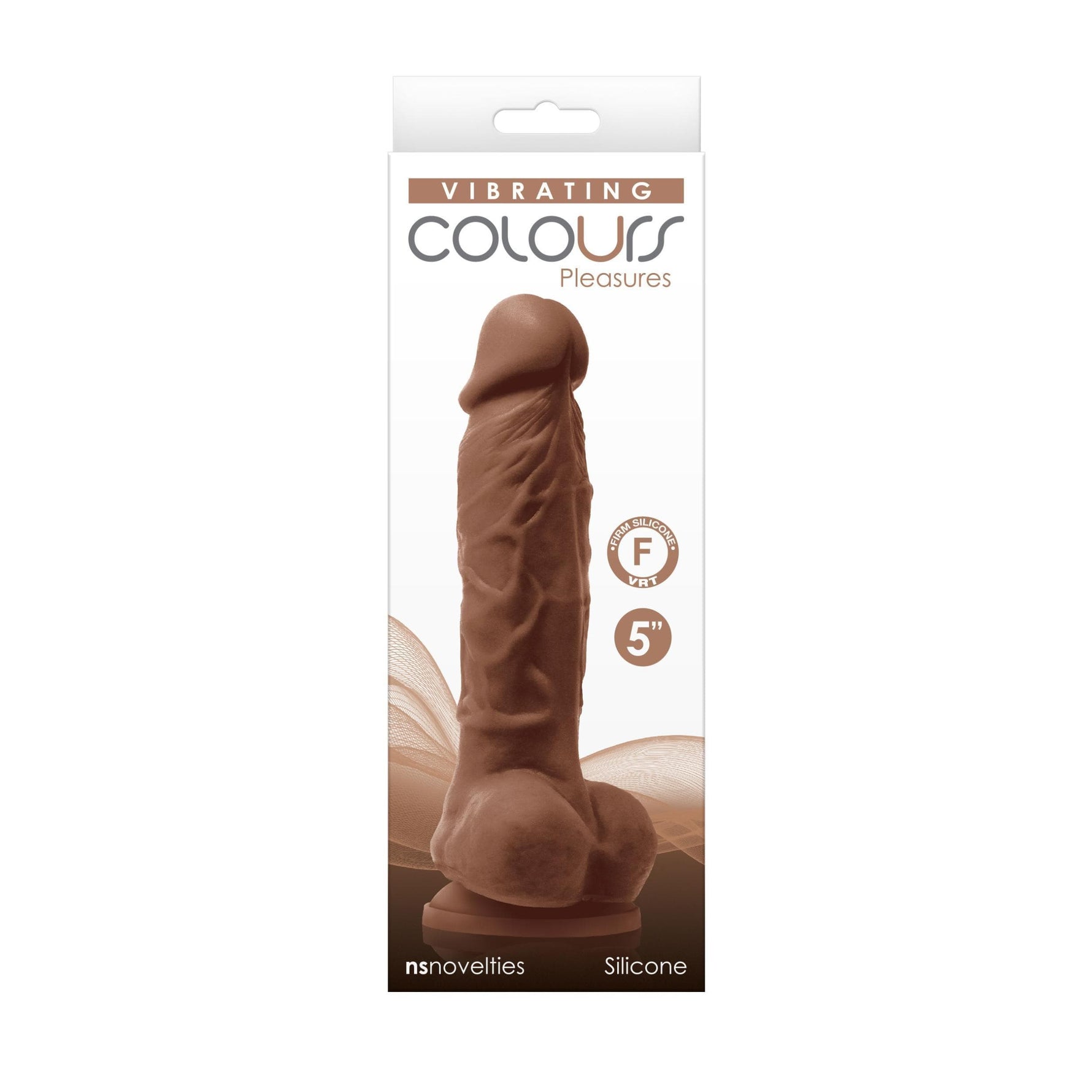 Colours - Pleasures - Vibrating - 5 Inch Dildo - Brown Default Title