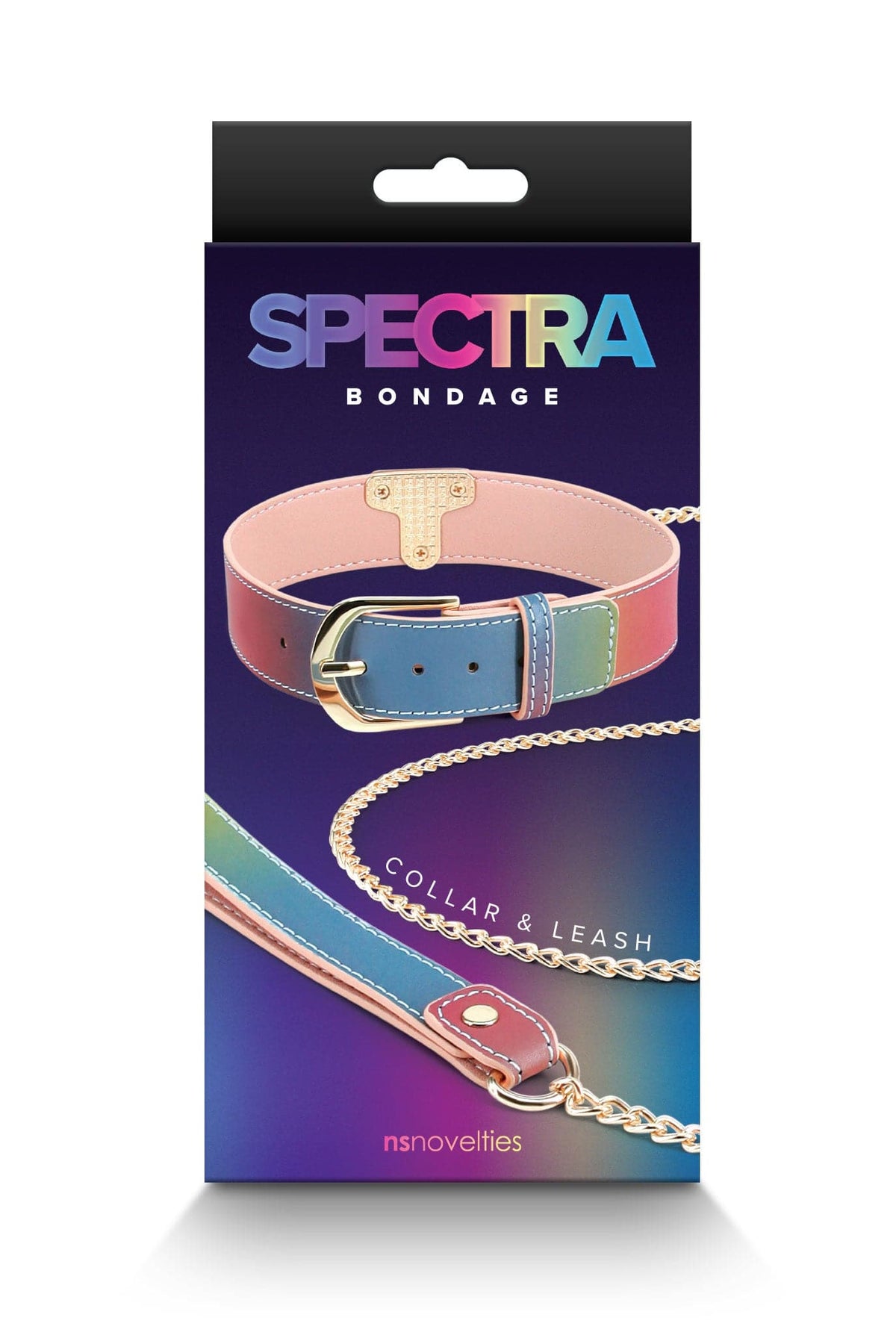 spectra bondage collar and leash rainbow