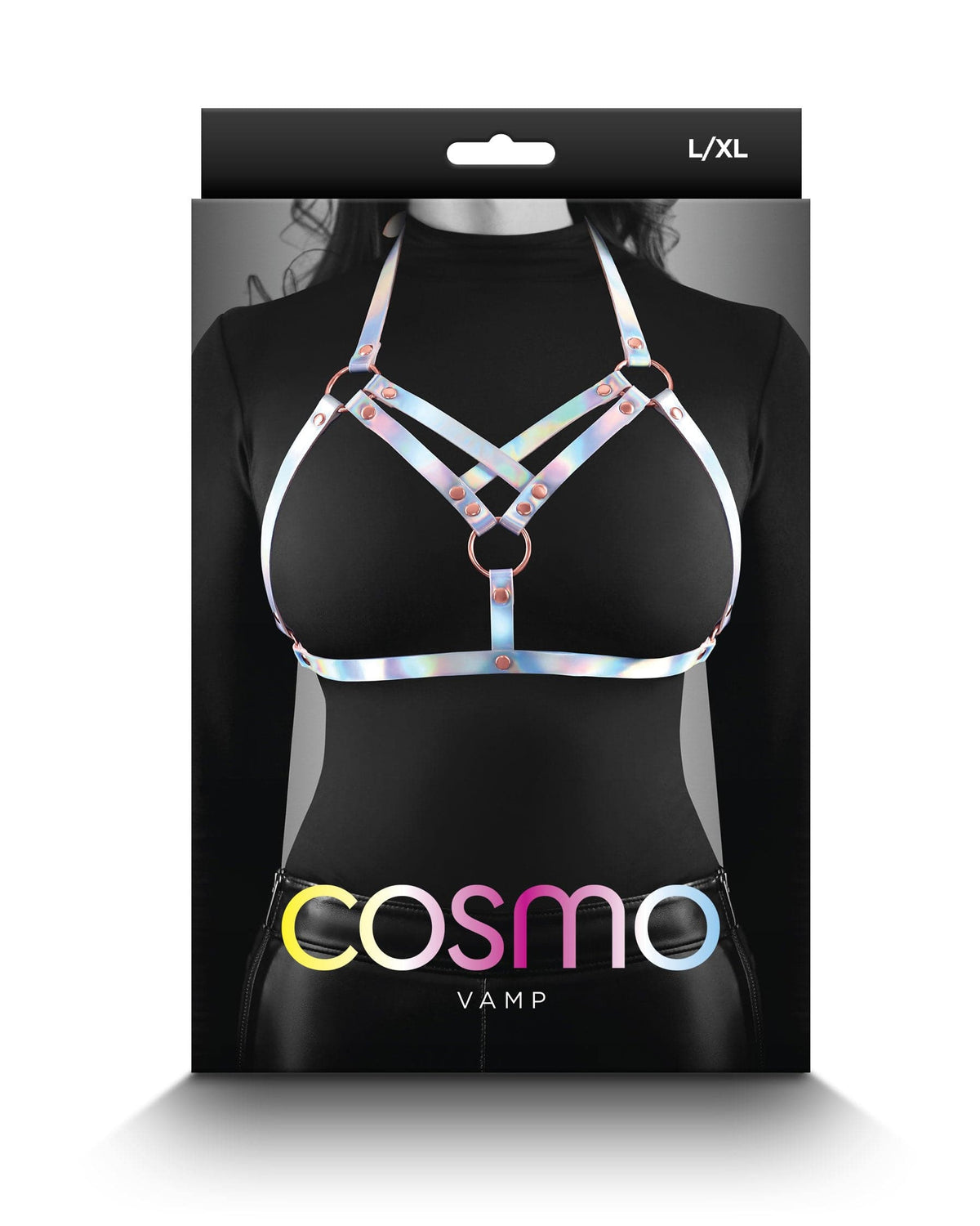 cosmo harness vamp large xlarge rainbow