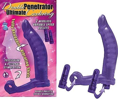 double penetrator ultimate cock ring purple