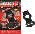 The Macho Collection Double Power Cock and Balls Rising - Black Default Title