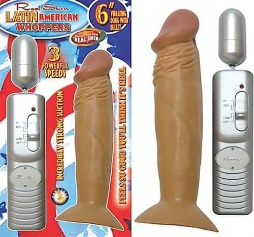 latin american whopper 6in vibrating dong with bullet latin