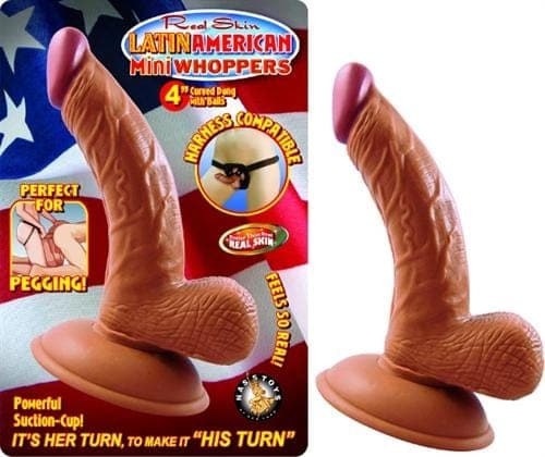 latin american mini whoppers 4 inch curved dong with balls latin latin