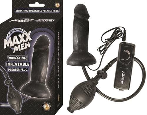 Maxx Men Vibrating Inflatable Pleaser Plug - Black Default Title