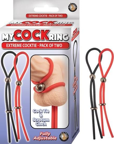 my cock ring extreme cocktie pack of two black red