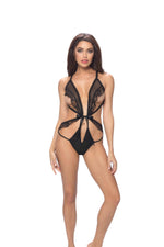 Crotchless Teddy With Front Tie - One Size - Black Default Title