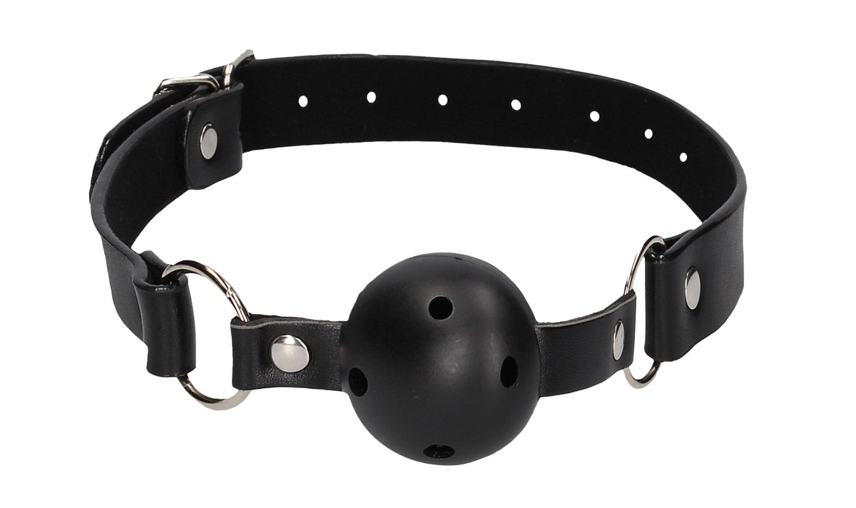 breathable ball gag with nipple clamps black