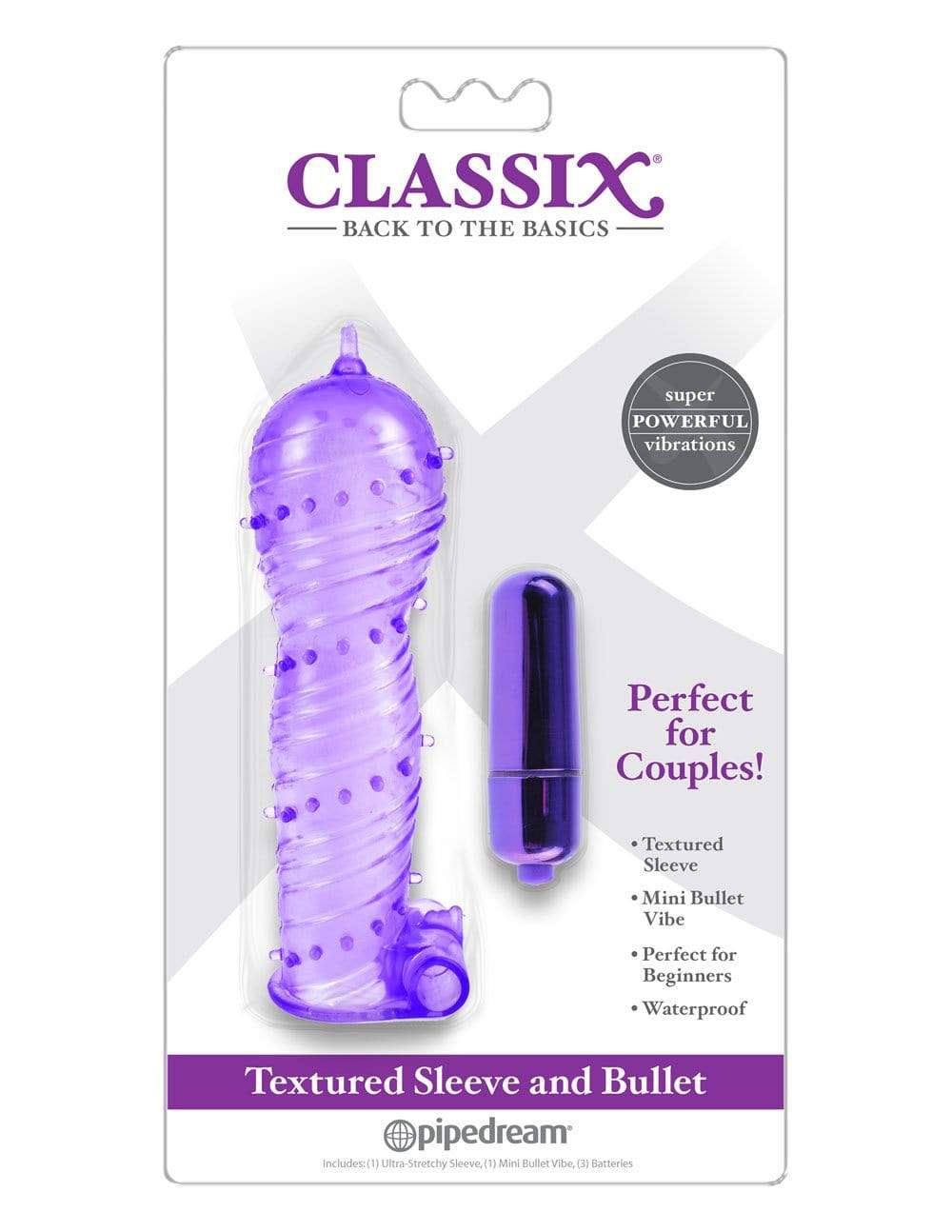 classix textured sleeve bullet purple