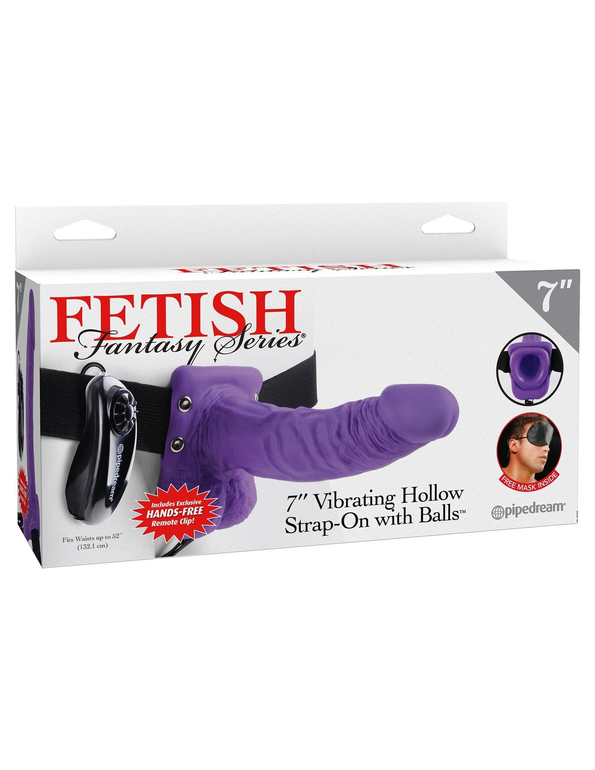 fetish fantasy series 7 inch vibrating hollow strap on with balls