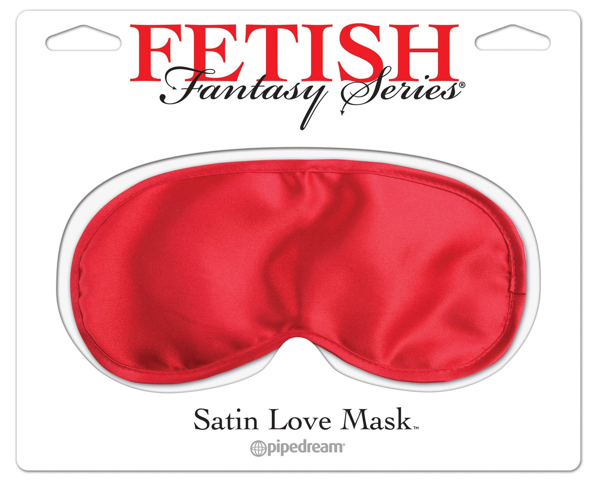 satin love mask red