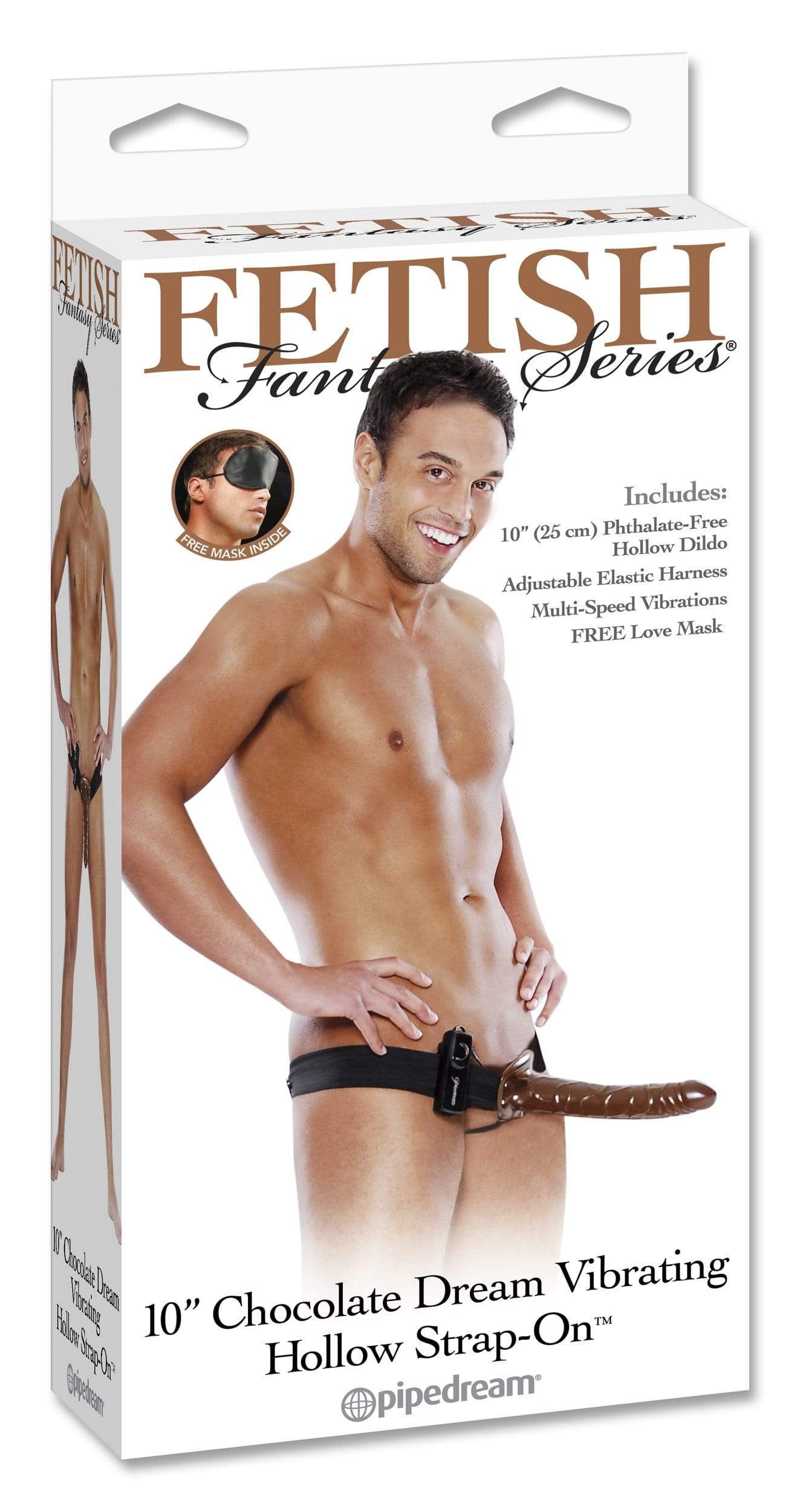 fetish fantasy series 10 chocolate dream vibrating hollow strap on