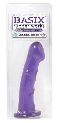 basix rubber works 6 5 inch dong with suction cup purple