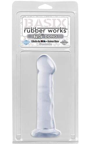 basix rubber works 6 5 inch dong with suction cup clear