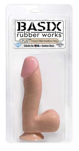 basix rubber works 6 5 inch dong with suction cup flesh 1