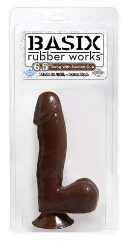 basix rubber works 6 5 inch dong with suction cup brown
