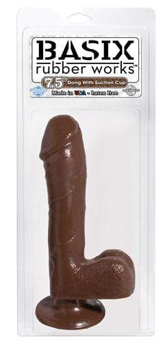 basix rubber works 7 5 inch dong with suction cup brown