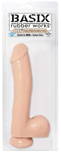 basix rubber works 10 inch dong with suction cup flesh