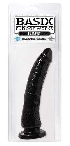 basix rubber works slim 7 inch with suction cup black