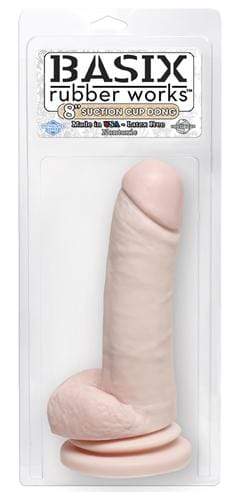basix rubber works 8 inch dong with suction cup flesh 1