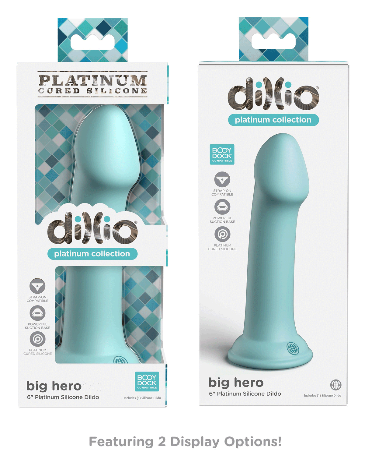 dillio platinum big hero 6 inch dildo teal