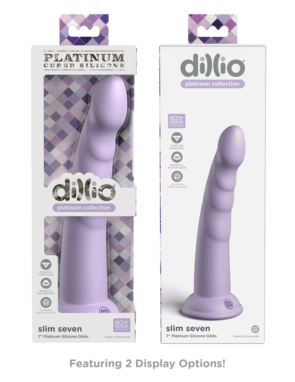 dillio platinum slim seven 7 inch dildo purple