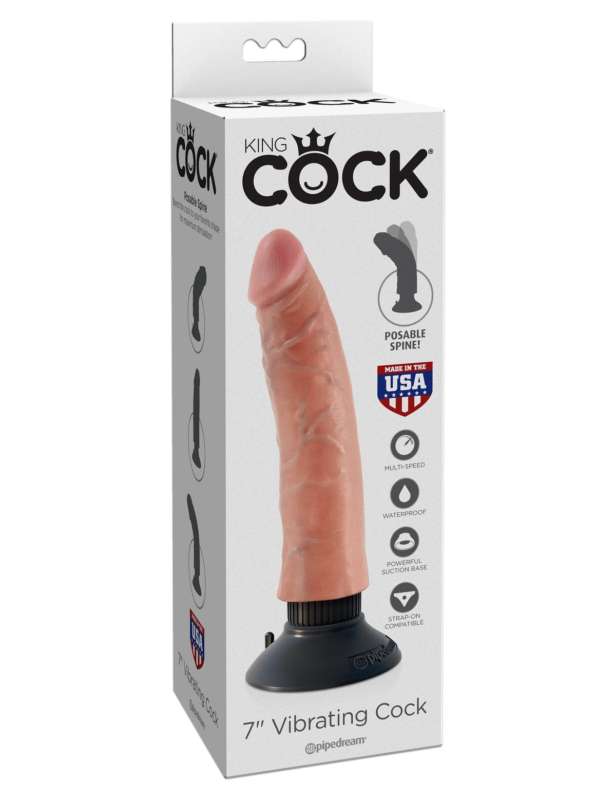 king cock 7 inch vibrating cock light