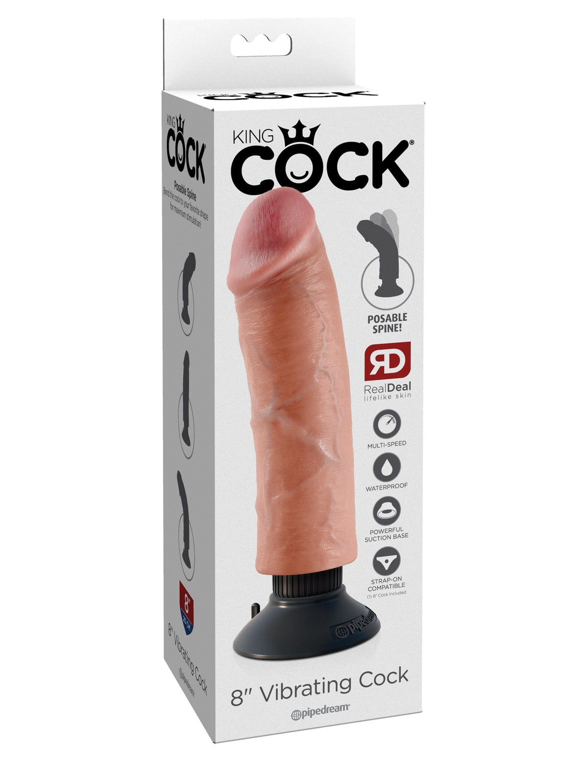 king cock 8 inch vibrating cock light