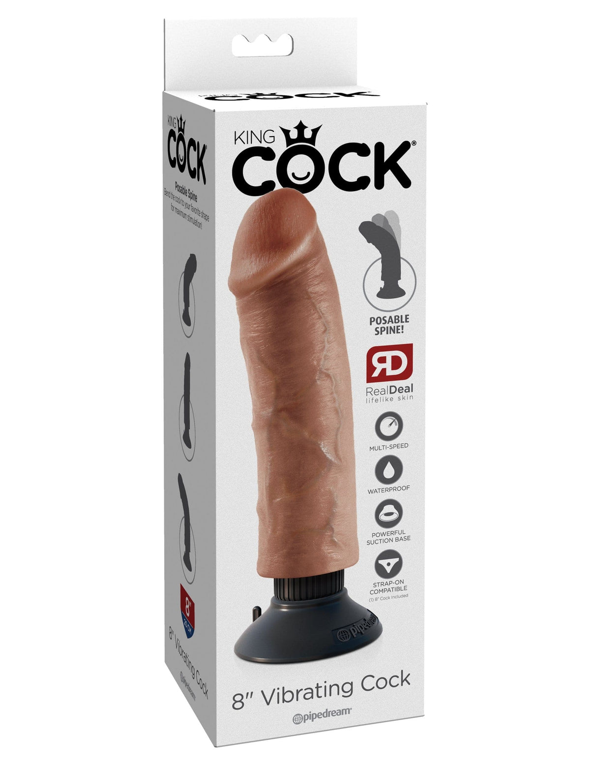 king cock 8 vibrating cock tan