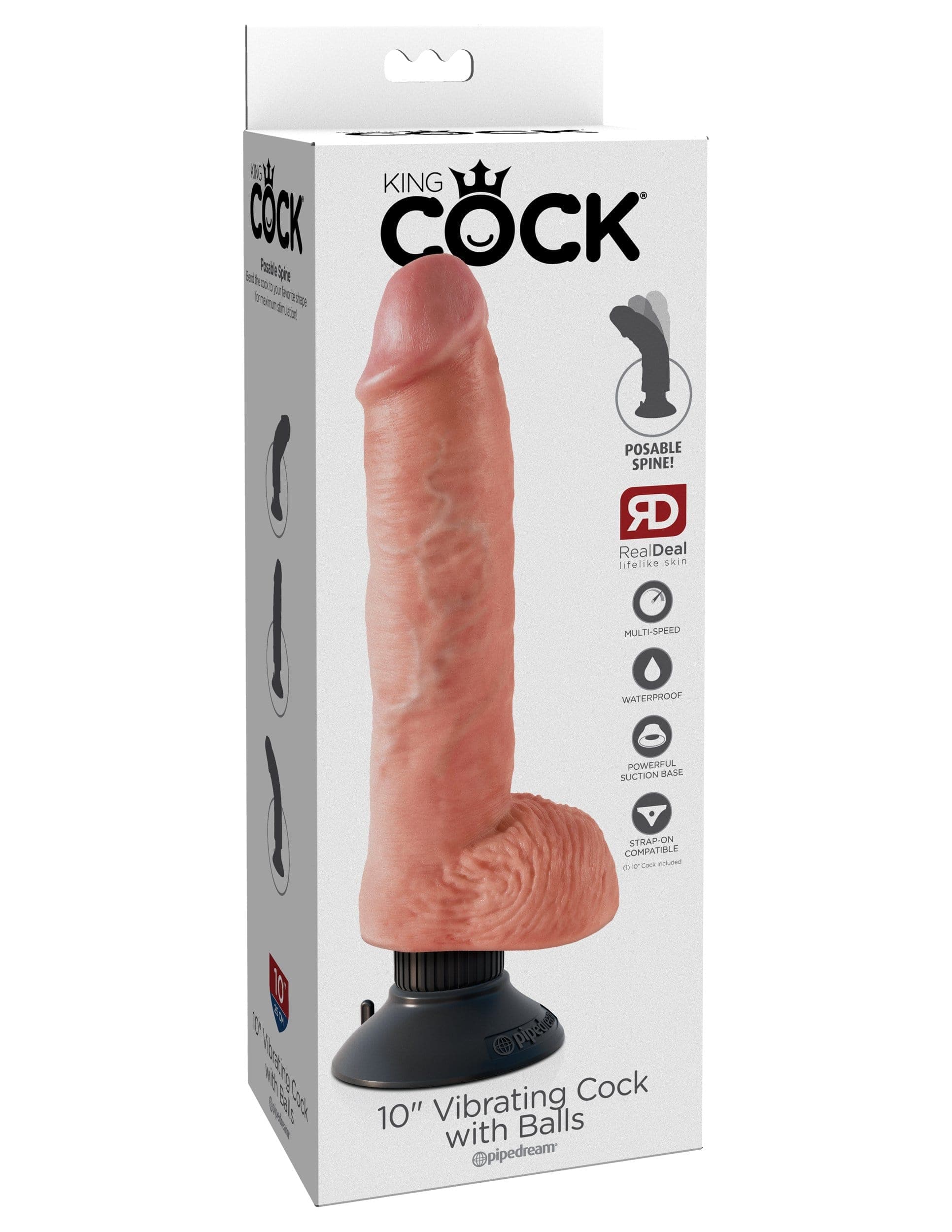 king cock 10 inch vibrating cock with balls flesh