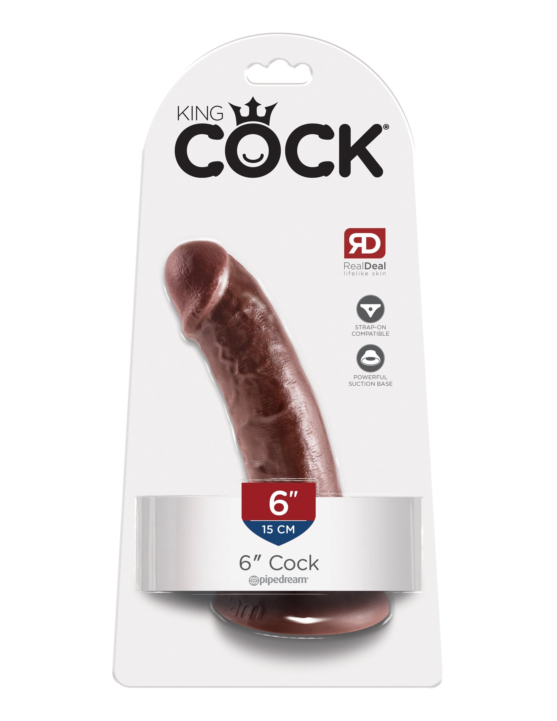 king cock 6 inch cock brown