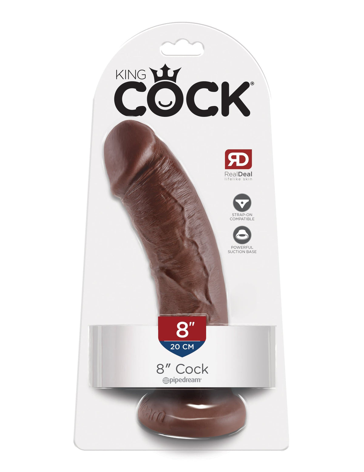 king cock 8 inch cock brown