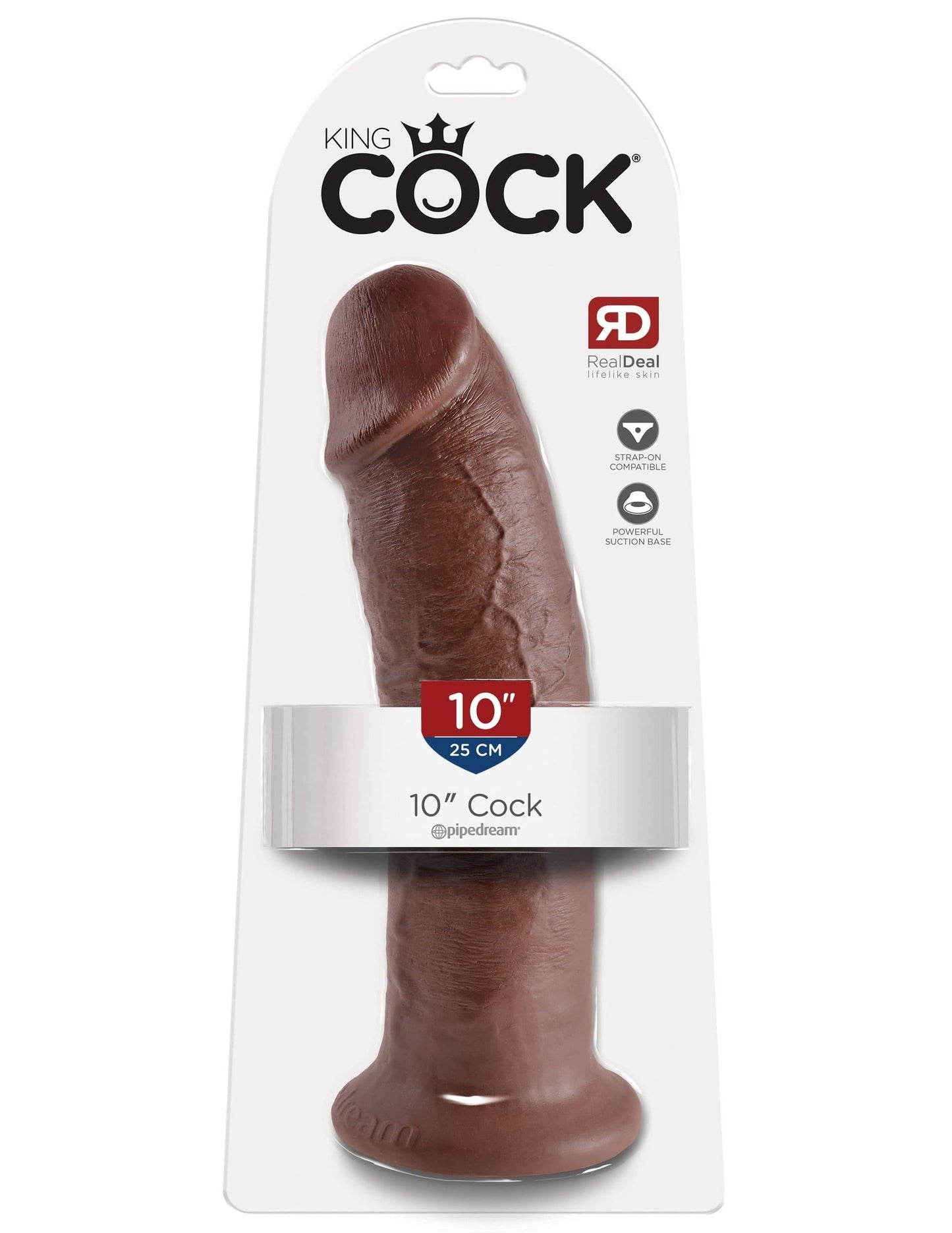 king cock 10 inch cock brown