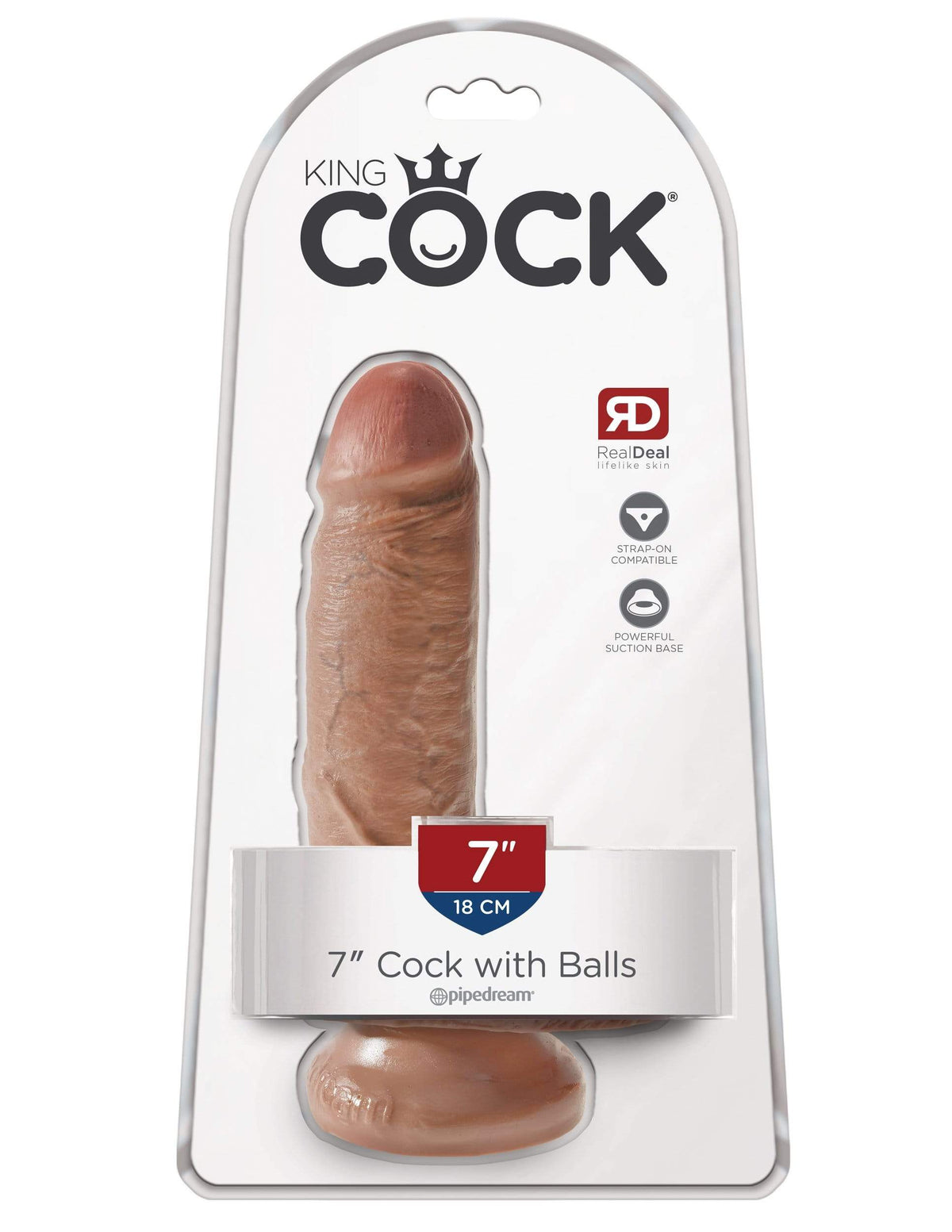 king cock 7 cock with balls tan