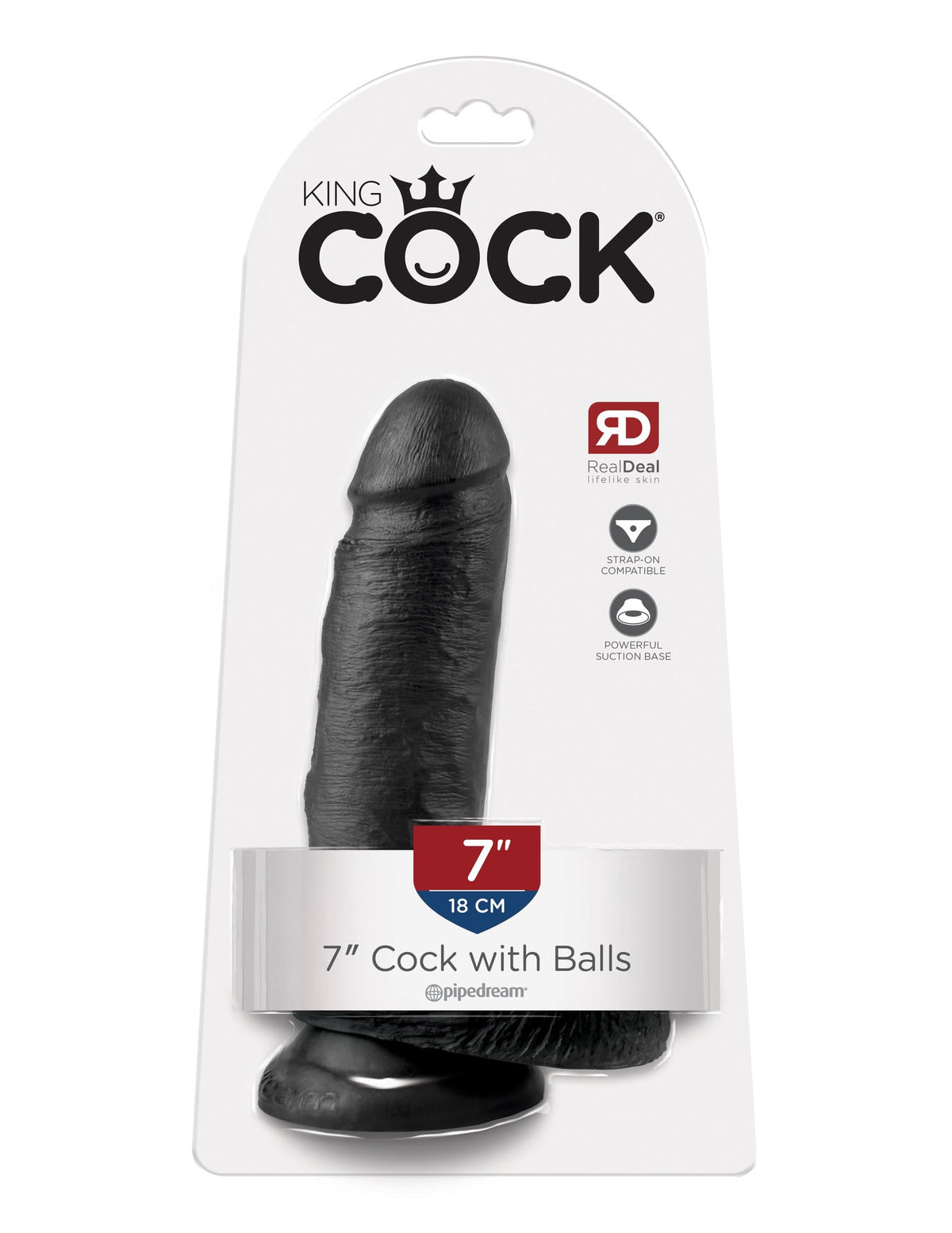 king cock 7 inch cock with balls black
