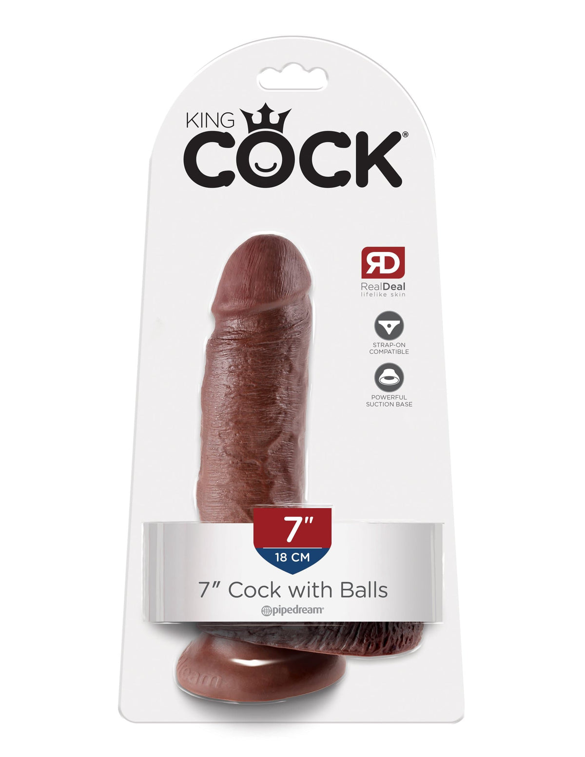 king cock 7 inch cock brown