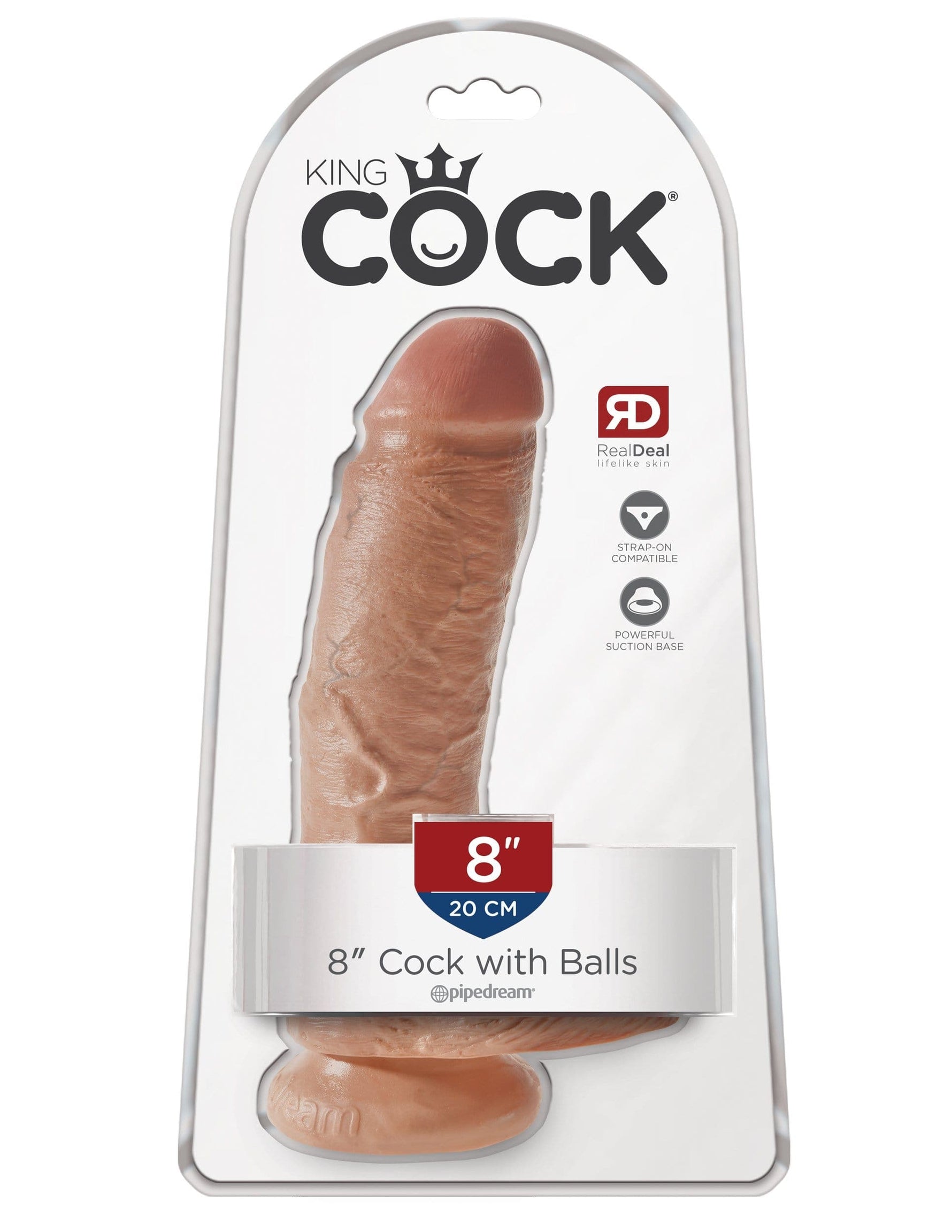 King Cock 8" Cock With Balls - Tan Default Title
