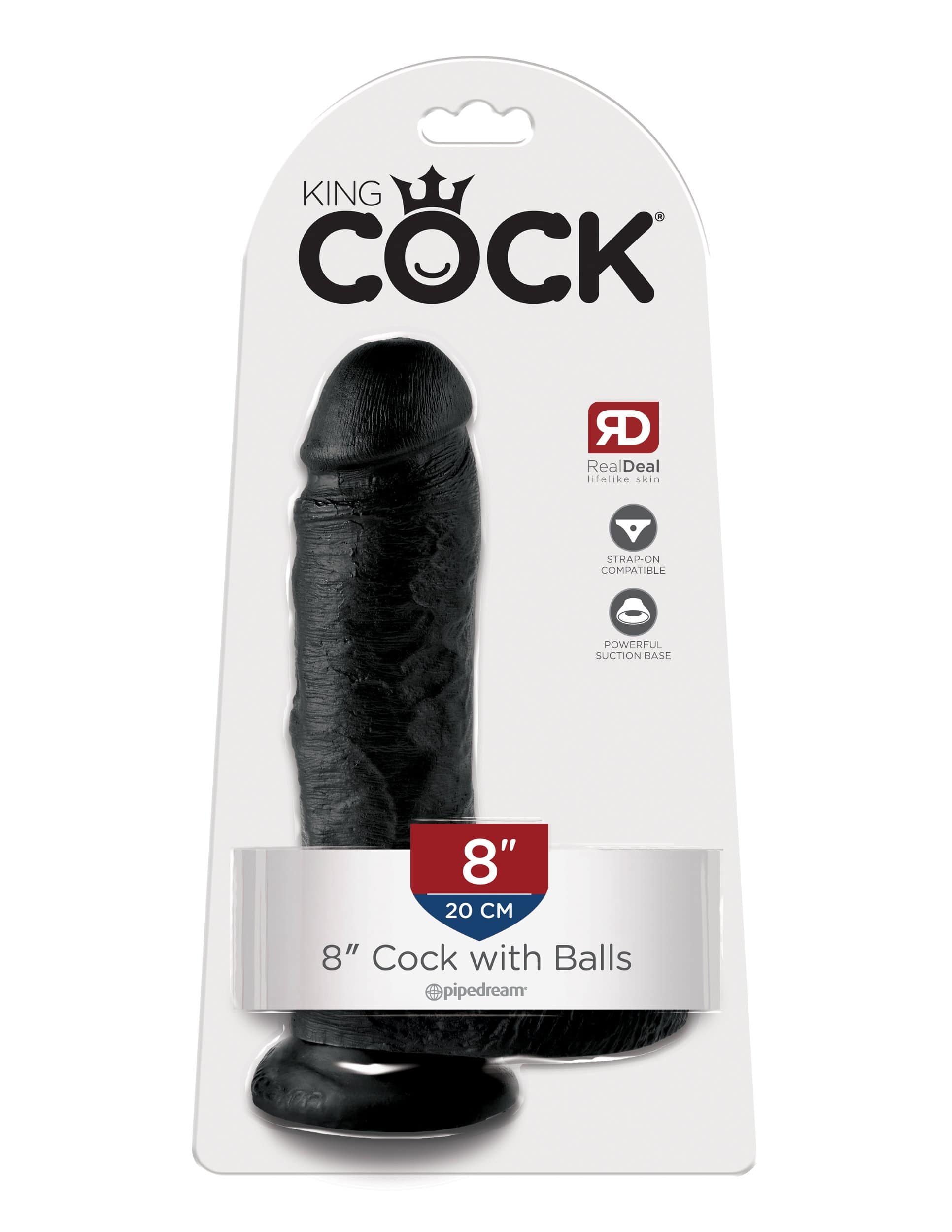 king cock 8 inch cock with balls black