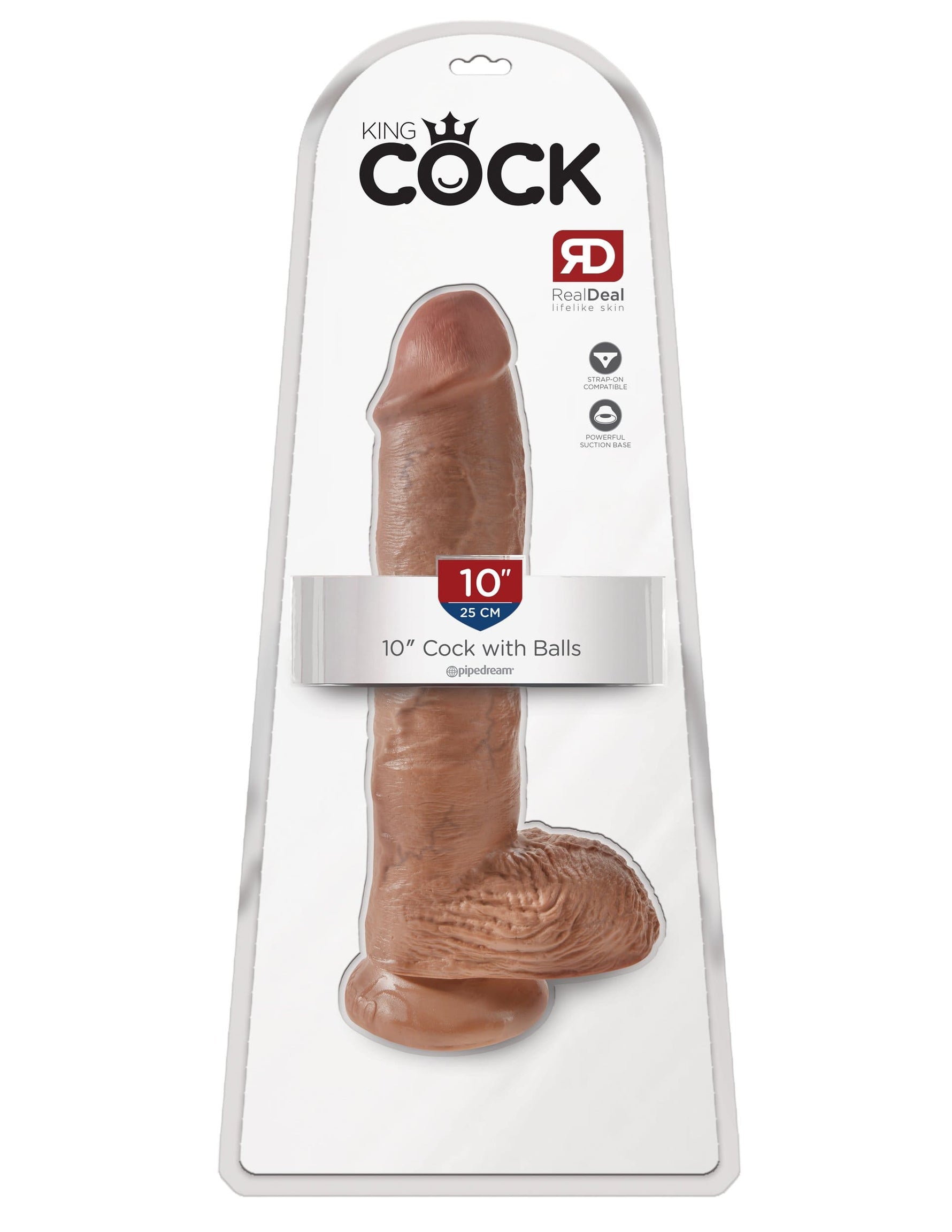 King Cock 10" Cock With Balls - Tan Default Title