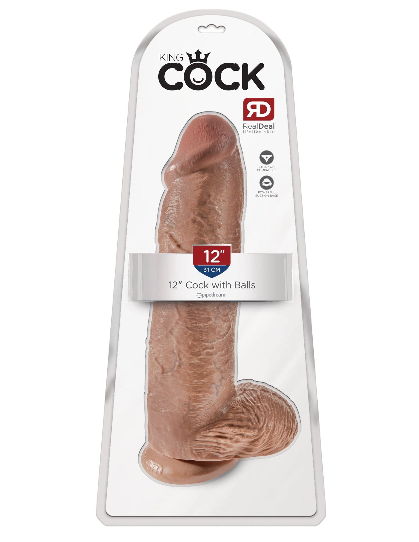 king cock 12 cock with balls tan