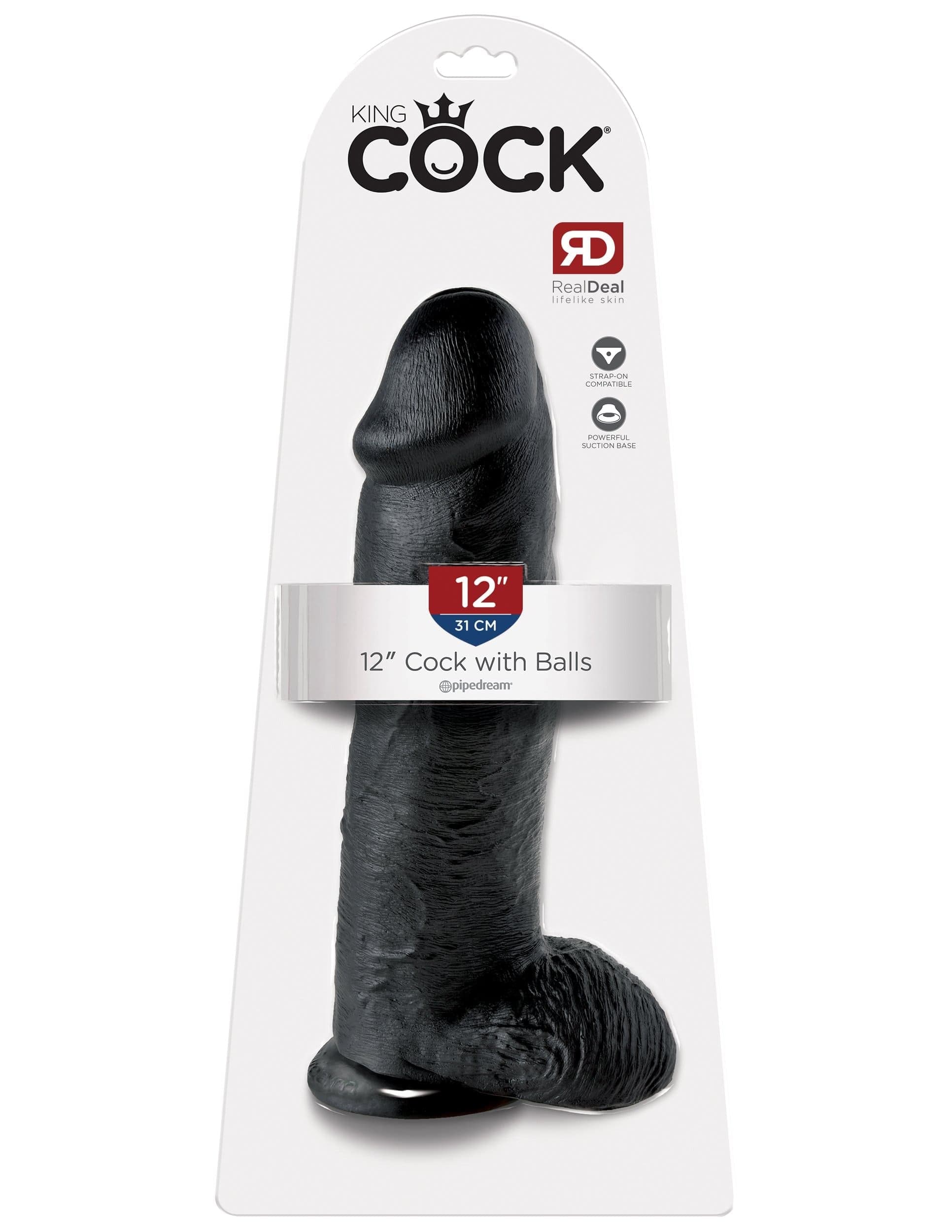 king cock 12 inch cock with balls black